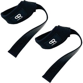 Lifting Straps - Super Heavy Duty No Slip Grip Wrist Straps for Weightlifting, Extra Thick Cotton, Fatigue Reduction, Fully Adjustable, Larry Wheels Wraps - Black Grey
