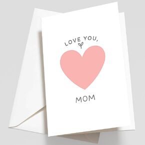 Paper Play Mother's Day Card - Elegant Mothers Day Card with Envelope, Embossed Heart Design Greeting Card 4 x 6 Inches Card for Mom from Daughter Son