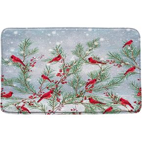 Sunhe 3 Piece Christmas Gnome Bath Mat Sets Cute Gnome Folklore Elves Red Black Buffalo Plaid Pine Twig Xmas Balls Winter Holiday Bathroom Rug,Toilet Seat Cover,U-Shaped Floor Mat