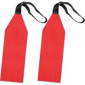 Sliverdew Safety Travel Flag for Kayak, 2 Pcs Red Warning Flag with Webbing, High Visibility Trailer Flag for Truck Loads, Sup Towing Canoes, Boats, Kayak Accessories, No Reflective Strip
