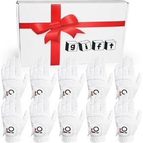 Golf Gloves Men Value 10 Pack Left Hand for Right Handed Golfer, Mens Glove with Gift Box All Weather Grip Soft Breathable