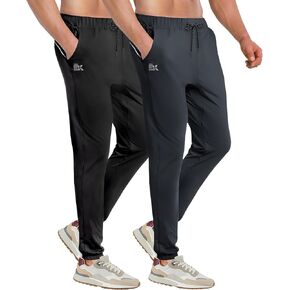 BROKIG Mens Hidzip Gym Joggers Pants Lightweight Tapered Athletic Workout Sweatpants Men with Zipper Pocket Jogging Sport