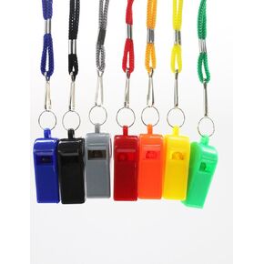 7 Pcs Whistles with Lanyard Whistle for Coaches Games Sports Emergency