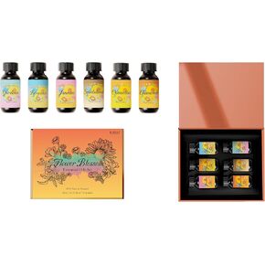 Organic Essential Oil Gift Set (6 pcs), 100% Pure - Gardenia, Chamomile, Osmanthus, Jasmine, Bergamot, Sandalwood for Diffusers, Humidifiers, Candle Making, Gifts