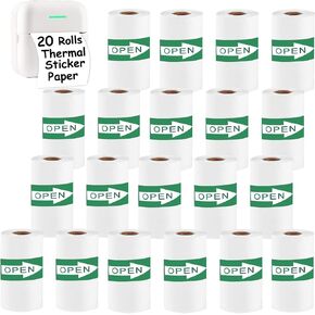 Transparent Self-Adhesive Thermal Paper, Glossy Thermal Printer Paper for Mini Portable Printer, 57mm X 2.8m, Diameter 30mm, 3-Rolls Thermal Labels for Most Pocket Printer in Kuwait