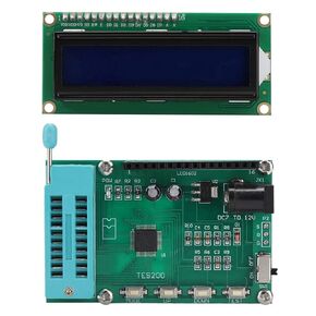 وحدة اختبار ASHATA IC، جهاز اختبار البوابة المنطقية من سلسلة 74 40 45، مع شاشة LCD، مقياس رقمي TES200 اختبار التكامل الرقمي لأكثر من 200 بوابة منطقية للتكامل
