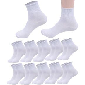 RICHBULL 10 Pairs Thin Crew Socks for Men & Women, Breathable Casual Athletic Ankle Socks