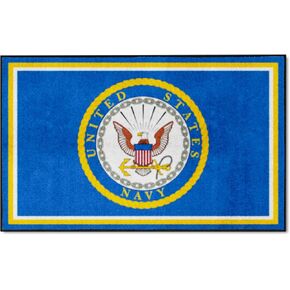 FANMATS 15697 U.S. Navy Crest 4ft. x 6ft. Plush Area Rug