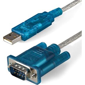 StarTech.com 3ft USB to RS232 DB9 Serial Adapter Cable - Up to 1 Mbps USB to Serial Converter - M/M USB to VGA Adapter (ICUSB232SM3) , Black