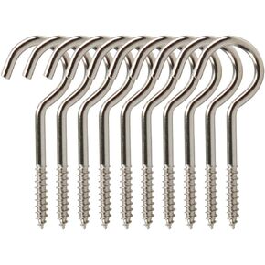 uxcell 10pcs Cup Ceiling Hooks 1-3/4 Inch Nickel Plating Metal Screw in Hanger Hooks for Home Office Hanging Plants Outdoor Lights