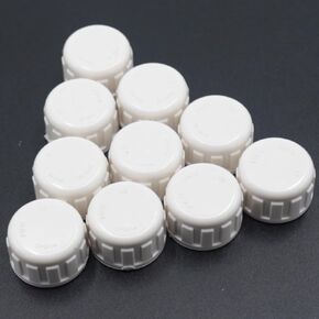 10-Pack 1/2" White PVC Pipe Fittings End Female Thread Cap Plug Adapters, Sturdy and Easy Install for Plumbing Applications, Perfect for DIY Projects, Pipe Repair and Modification