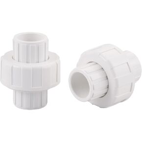 1-1/2" PVC Union Pipe Fitting,PVC Adapter(Socket x Socket),EPDM O-Ring,2 Pack