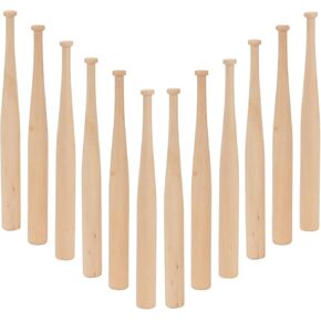 12 Pack 7.9" Mini Baseball Bats, Unfinished Wooden Baseball Bat Craft, Unpainted Small Wood Baseball Bats Display Stand Holder for DIY Painting Projects Ball Sports Games Party Favors Crafts