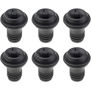 6 Pieces Vacuum Wine Stoppers Wine Saver Vacuum Pump Stopper Vacuum Wine Bottle Stopper Keep Wine Fresh Reusable Wine Preserver Bottles Sealer for Preserve Wine Flavor Wine Accessories Gift (Black)