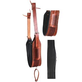 CHALLENGER Horse Western Tooled Padded Leather Rear Flank Back Saddle Cinch Billets 9782TN