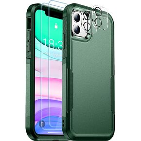 حافظة SPIDERCASE مقاومة للصدمات لهاتف iPhone 11، [حماية من السقوط بدرجة عسكرية 10 أقدام]، مع قطعتين [واقي شاشة من الزجاج المقسى + واقي عدسة الكاميرا] حافظة هاتف واقية شديدة التحمل لكامل الجسم، أزرق بحري