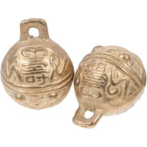 2Pcs Tiger Head Bell Bells Charms Hanging Pendants Vintage Brass Bells Vintage Dog Bells Hand Sleigh Bell Christmas Decorations Portable Bells Dinner Party Copper China Bell Shaped