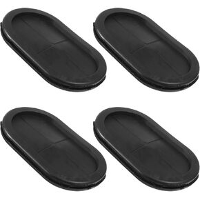 TEHAUX 4pcs Rubber Grommet Oval Shape Double Sided Hole, Black 50 x 95mm for Wire Cable Protection Cable Organizer Office Home Desk Cable Cord Cover