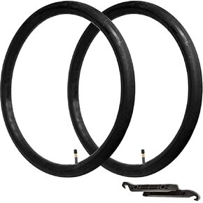 CALPALMY (2-Pack) Race 28" 700C Bike Tubes, 700 x 20-25c Road Bike Inner Tubes with 48mm Long Schrader Valve and Prseta Valve, Premium Butyl Rubber Inner Tube