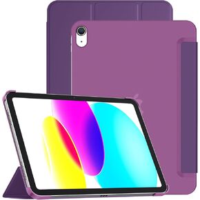 SUPFINE for iPad 10th Generation Case 10.9 inch 2022, with (Glass Screen Protector), Slim Stand Translucent Back Shell Cover for iPad 10th Generation (Support Touch ID, Auto Wake/Sleep), Black