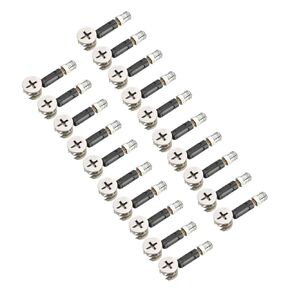 uxcell 3-in-1 Furniture Connecting Kit 15mm OD Cam Fitting, M6x35mm Dowel Screws, 8mm OD Pre-Inserted Nut 20 Sets