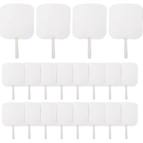 PYD Life 20 Pack Sublimation Church Fans Handheld Set Blanks Bulk 7" x 6.7" Paddle Plastic Double-Sided Printable Fans with 5" Frosted Plastic Handle for Favor Party Decoration