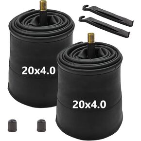 2 Pcs 20X4.0/4.5/3.5 Heavy Duty Fat Bike Tube with AV Schrader Valve 2 Tire Levers 20x3.5 20x4.0 20x4.5 EBike Electric Bikes Tubes