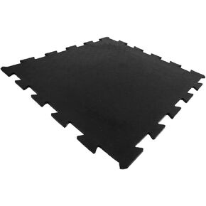 Rubber-Cal Armor Lock Interlocking Rubber Mat (4-Pack), Black, 3/8 x 24 x 24-Inch, Model: 03-212-WBK-4
