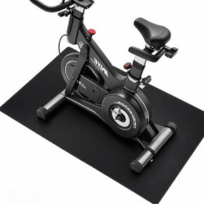 Jakarl Bike Mat Compatible with Treadmill & Elliptical Machine,6mm Thick,Protect Hardwood Floor Carpet Black Gym Equipment Mat,Bike Trainer Mat Pad for Exercise Equipment(30" X60")
