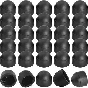 30PCS Outer Round Inner Hexagon Screw Cap Cover Set Nut Protection Cap Plastic M8x14 Dome Nylon Bolt Dustproof Protection Cover Suitable for Machinery Equipment Valve Gas Pipeline