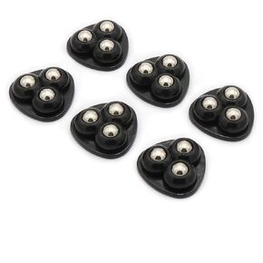 8pcs Self Adhesive Mini Caster Wheels,360° Rotation Universal Wheel,(with 3 Ball Bearings), ABS+304 stainless steel (black)