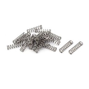 uxcell Compression Spring,304 Stainless Steel,4mm OD,0.5mm Wire Size,15mm Free Length,Silver Tone,20Pcs