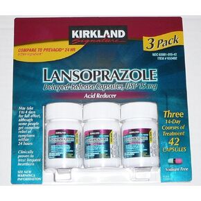 Kirkland Signature Lansoprazole 15 mg. Acid Reducer, 42 Capsules