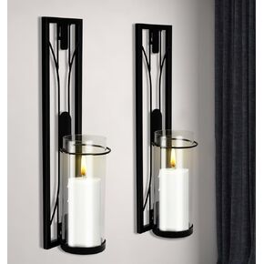 2PCS Wall Sconces Candle Holder, Modern Metal Wall Mounted Candle Holder, Hanging Candle Stand Decor for Living Room, Dining Room, Bedroom, Bathroom, (Not Include Candle) in Kuwait