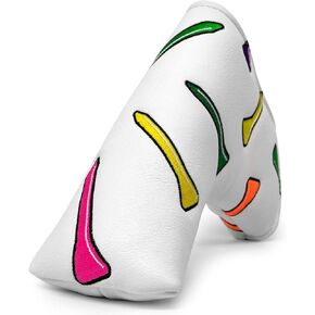 Barudan Golf Putter Cover Blade Putter Club Head Cover Headcover Magnetic Leather Golf Headcover fits for Odyssey, Scotty Cameron - Colorful Tees Emboidery Putter Cover Golf for Men/Women