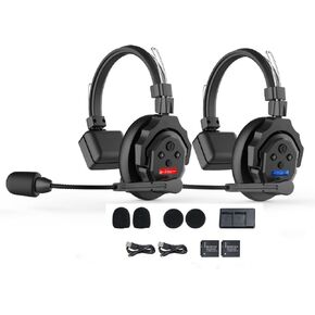 SYNCO Wireless Intercom Headset System XTALK V5 Headset 2.4GHz 1148ft/350m Los Reliable Range Distance Long Life Span Low Power Consumption Real-time Monitoring