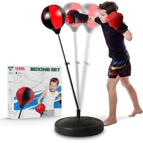 Punching Bag for 3-8 Years Old Kids, Boxing Bag Set with Boxing Gloves, Kids Punching Bags with Height Adjustable Stand, Boxing Bag Set Toy for Boys & Girls