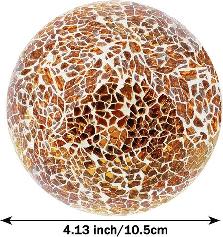 3Pcs Decorative Glass Ball 4 Inch Mosaic Orbs Round Balls Table Centerpiece Party Wedding Decor Sphere for Bowls Vases Dining Filler (Gold) in Saudi Arabia