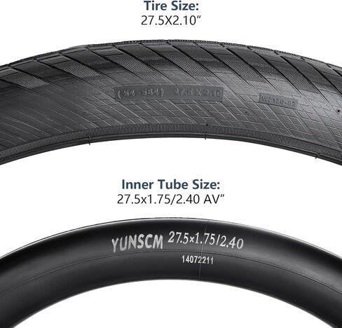YUNSCM 2-PCS 27.5" Bike Tires 27.5x2.10/54-584 and 27.5" Heavy Duty Bike Tubes Schrader Valve with 2 Rim Strips Compatible with Mountain Bike 27.5x1.95/2.10/2.125 Bicycle Tires and Tubes (W-2120) in Saudi Arabia