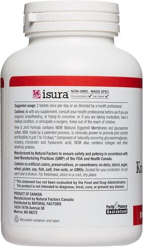 Natural Factors, NEM Knee & Joint Formula, Promotes Flexibility and Comfort, 60 Tablets in Saudi Arabia