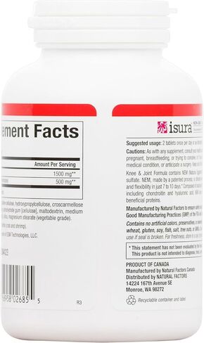 Natural Factors, NEM Knee & Joint Formula, Promotes Flexibility and Comfort, 60 Tablets in Saudi Arabia