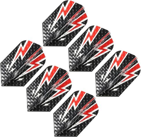 PATIKIL Slim Dart Flights, 6 Pack Aluminum Foil Unique Design Dart Accessories for Steel Tip Dart and Soft Tip Darts, Black Red in Saudi Arabia