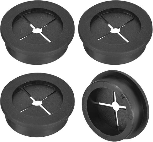 uxcell 4 Pcs Cable Cord Grommet, 1-3/8 Inch (35mm) Desk Grommet Flexible Rubber Grommets Wire Hole Cover Pass Through for Office Computer Desk Wire Organizer, Black in Saudi Arabia
