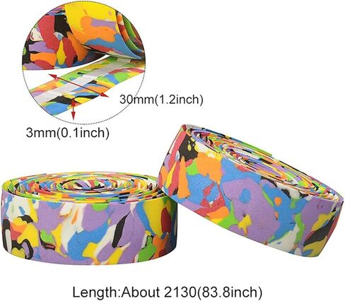 أشرطة مقود دراجة الطريق من Xiaokeis، أشرطة شريط الدراجة تلتف ذاتية اللصق، قطعتان من شريط قبضة الدراجة لوازم ركوب الدراجات في الهواء الطلق (متعددة الألوان) in Kuwait