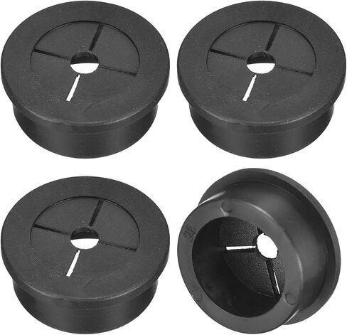 uxcell 4 Pcs Cable Cord Grommet, 1-3/8 Inch (35mm) Desk Grommet Flexible Rubber Grommets Wire Hole Cover Pass Through for Office Computer Desk Wire Organizer, Black in Saudi Arabia