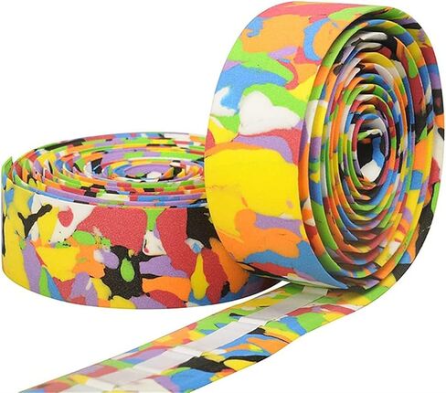 أشرطة مقود دراجة الطريق من Xiaokeis، أشرطة شريط الدراجة تلتف ذاتية اللصق، قطعتان من شريط قبضة الدراجة لوازم ركوب الدراجات في الهواء الطلق (متعددة الألوان) in Kuwait