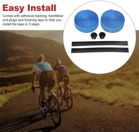 أشرطة مقود دراجة الطريق من Xiaokeis، أشرطة شريط الدراجة تلتف ذاتية اللصق، قطعتان من شريط قبضة الدراجة لوازم ركوب الدراجات في الهواء الطلق (متعددة الألوان) in Kuwait