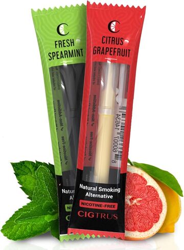 Cigtrus Smokeless Air Inhaler - Smoking Alternative, Tobacco-Free, Nicotine-Free, & Non-Electric, Oral Fixation Relief - Quit Smoking Aid & Vaping Aid, 2 Pack (ICY Peppermint & Fresh Spearmint) in Saudi Arabia