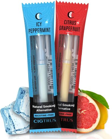Cigtrus Smokeless Air Inhaler - Smoking Alternative, Tobacco-Free, Nicotine-Free, & Non-Electric, Oral Fixation Relief - Quit Smoking Aid & Vaping Aid, 2 Pack (ICY Peppermint & Fresh Spearmint) in Saudi Arabia