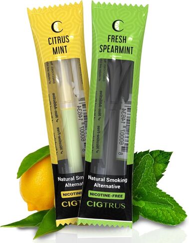 Cigtrus Smokeless Air Inhaler - Smoking Alternative, Tobacco-Free, Nicotine-Free, & Non-Electric, Oral Fixation Relief - Quit Smoking Aid & Vaping Aid, 2 Pack (ICY Peppermint & Fresh Spearmint) in Saudi Arabia